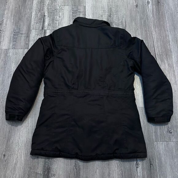 Women's Eddie Bauer Goose Down Parka Coat Size Medium Black Jacket Winter Warm - Picture 8 of 10